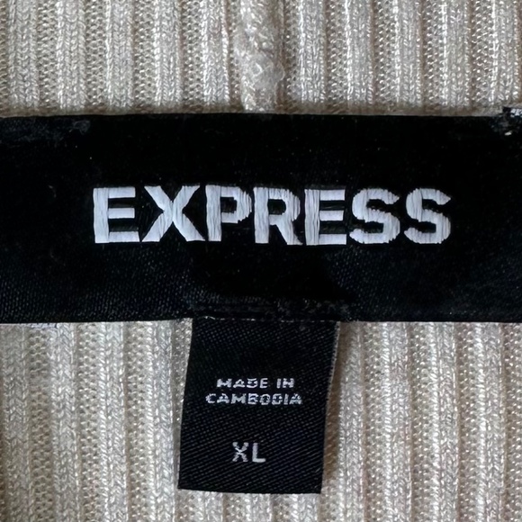 Lot (2) Express Sweater Midi Dress Sz XL 14 16 Ivory Black Ribbed Turtleneck - Picture 5 of 6
